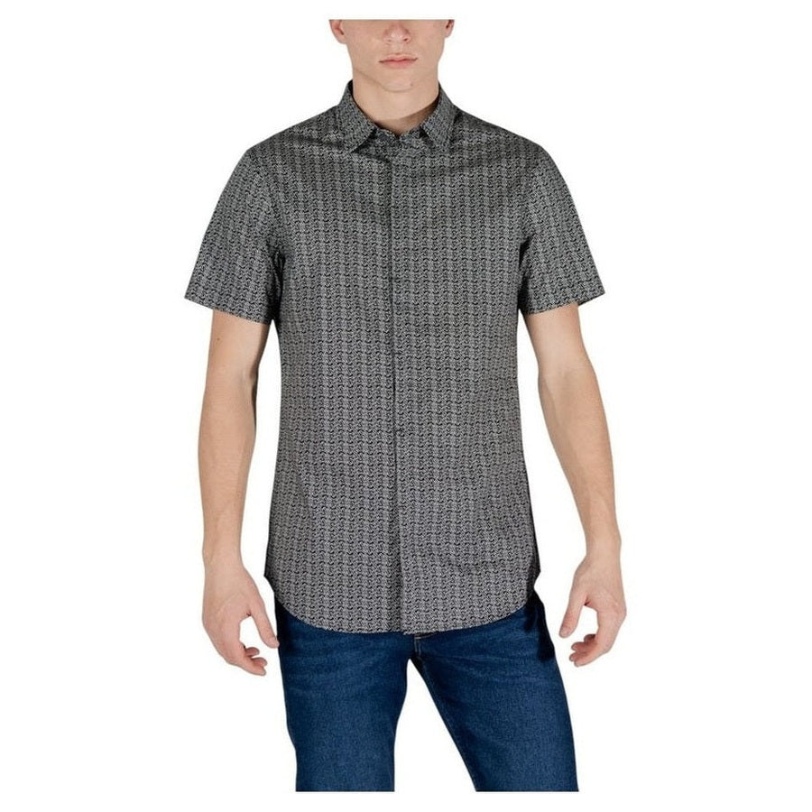 Armani Exchange Black Cotton Men's Short Sleeve Shirt - Designer | Mens Edit
