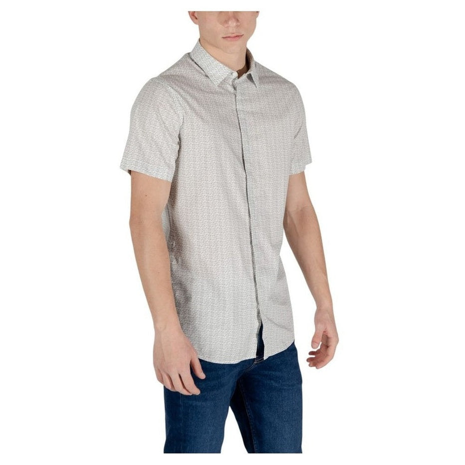 Armani Exchange Βαμβακερό Πουκάμισο σε Κρεμ