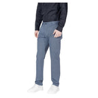 Armani Exchange Blue Cotton Skinny Pants