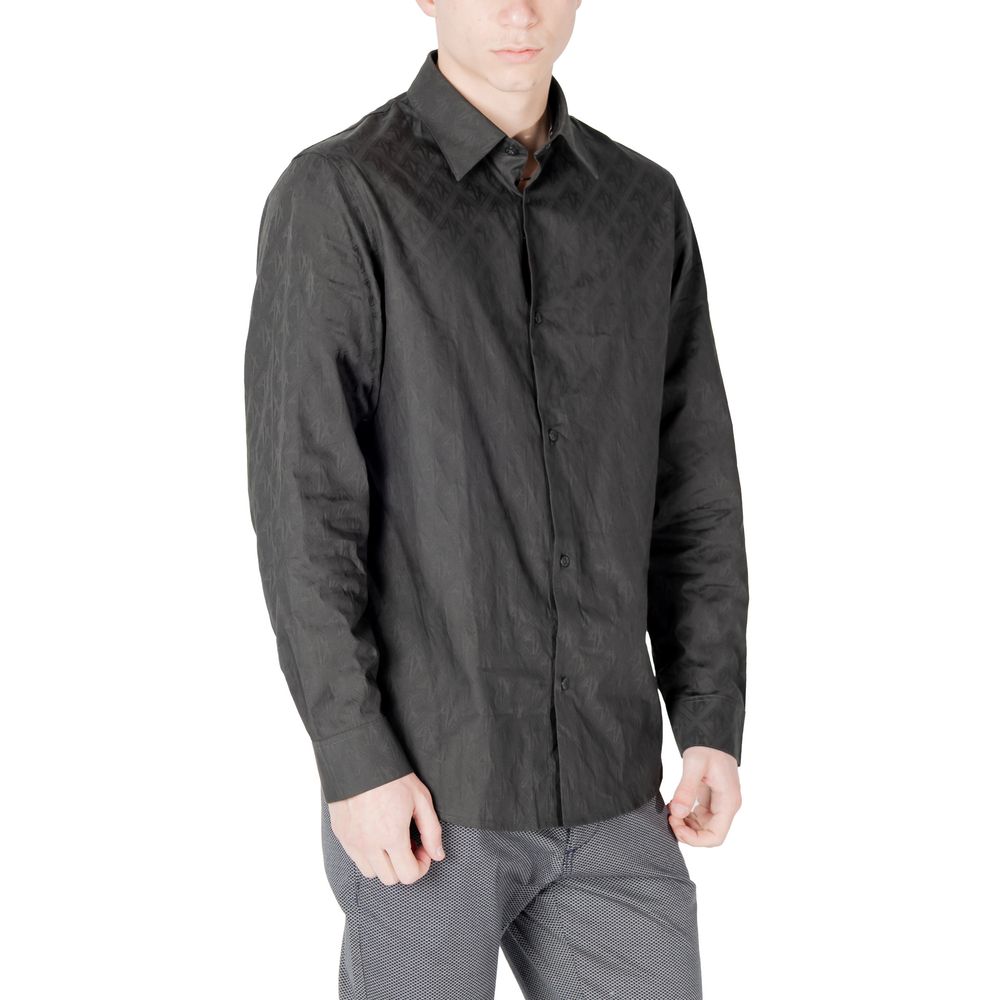 Armani Exchange Βαμβακερό Πουκάμισο σε Μαύρο