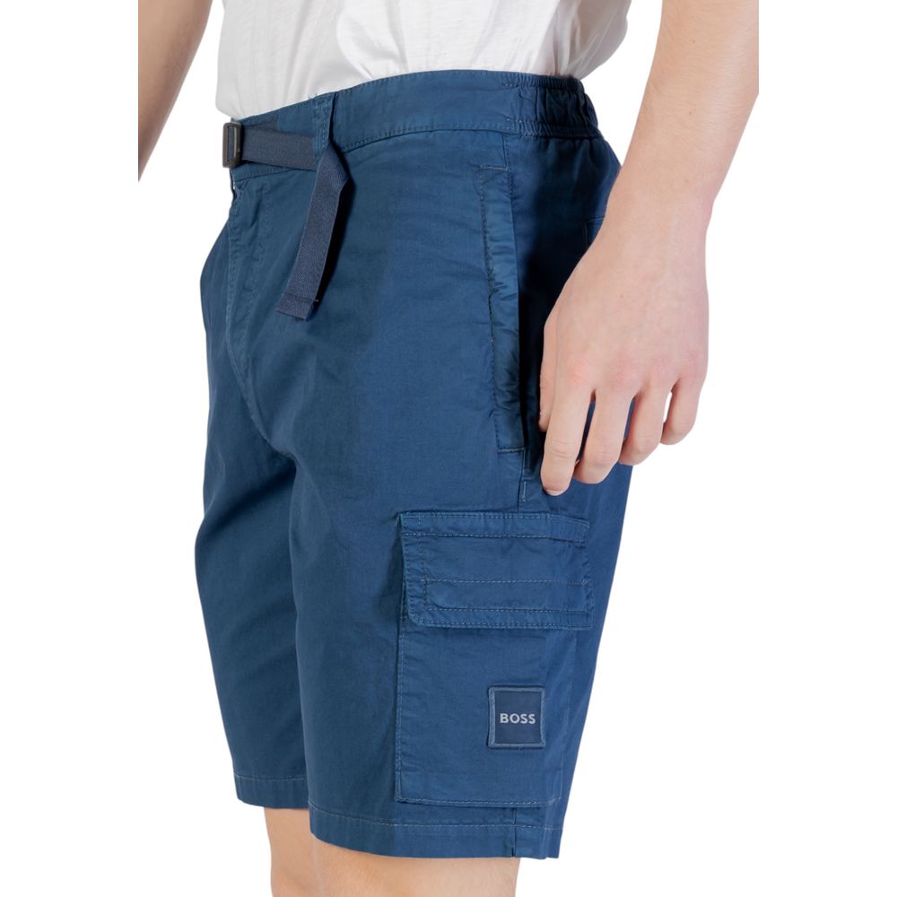 Hugo Boss Cotton Bermuda Shorts in Blue