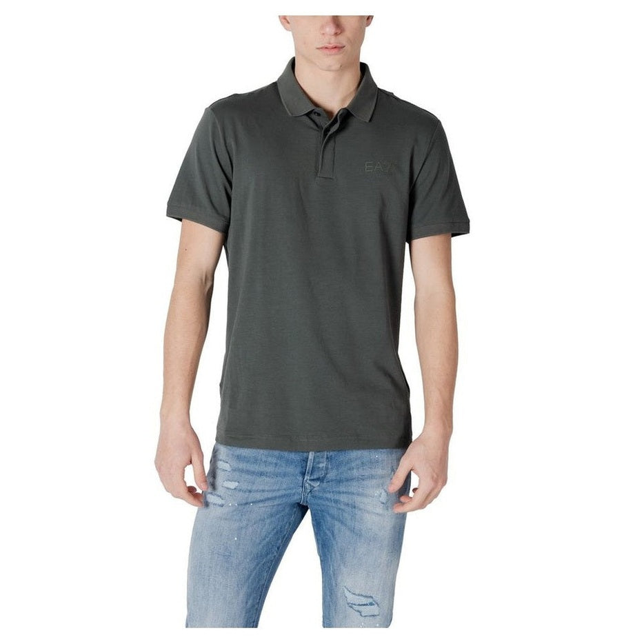 EA7 Emporio Armani Green Cotton Men's Polo Shirt - Designer | Mens Edit