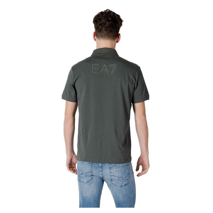 EA7 Emporio Armani Βαμβακερό Polo σε Πράσινο