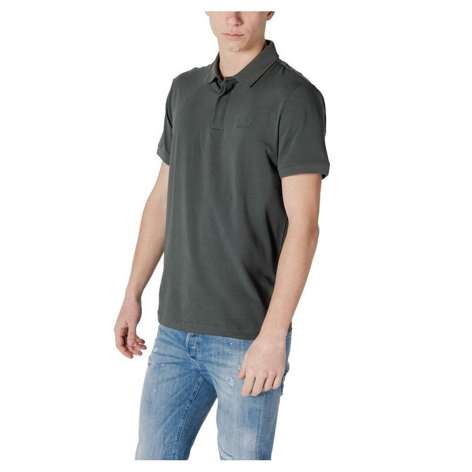 EA7 Emporio Armani Βαμβακερό Polo σε Πράσινο