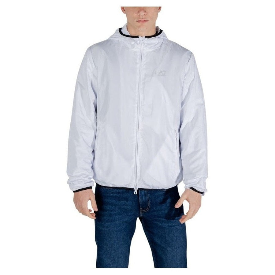 EA7 Emporio Armani White Polyester Men's Breathable Shell Jacket - Designer | Mens Edit