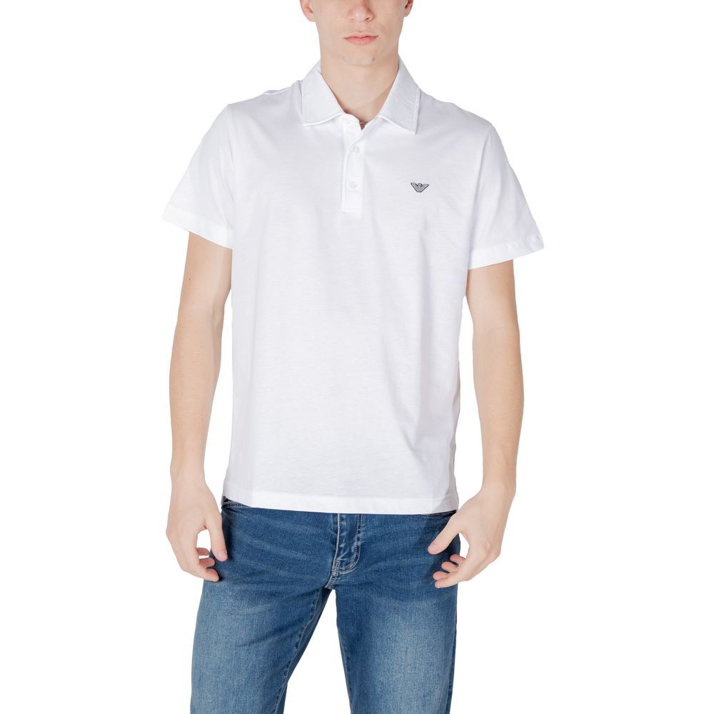 Emporio Armani White Cotton Polo Shirt mens luxury fashion - Mens Edit