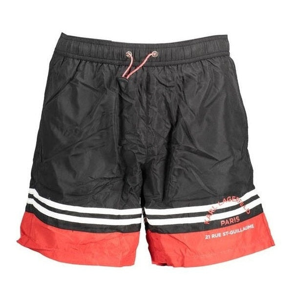 Karl Lagerfeld Black Polyester Men's Swim Boxer Shorts - Designer | Mens Edit