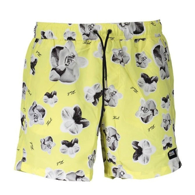Karl Lagerfeld Yellow Polyester Men's QuickDry Swim Boxer - Designer | Mens Edit