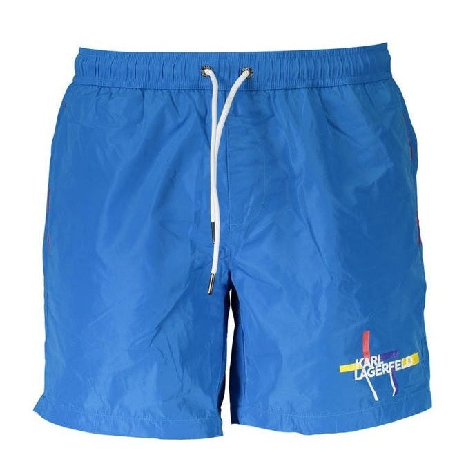 Karl Lagerfeld Light Blue Polyester Men's Swim Boxer - Designer | Mens Edit