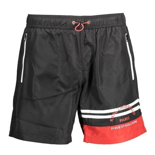 Karl Lagerfeld Black Polyester Men's QuickDry Swim Boxer - Designer | Mens Edit
