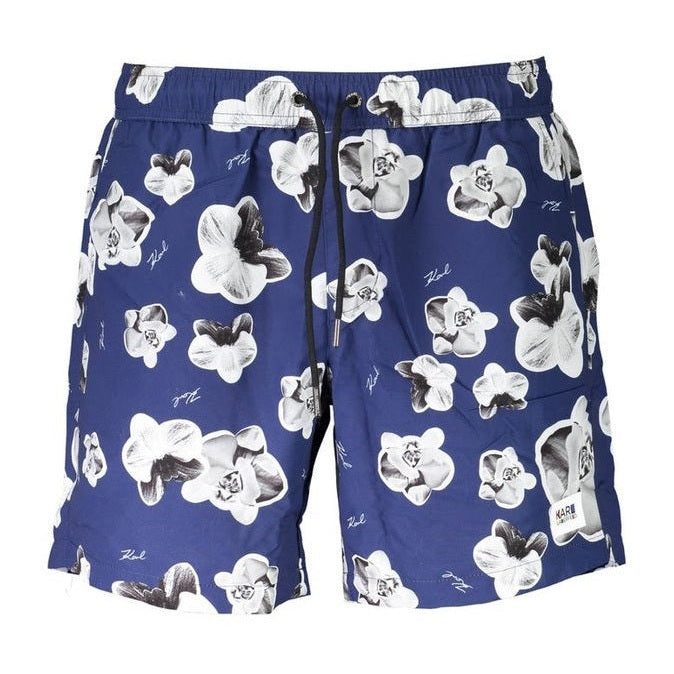 Karl Lagerfeld Blue Polyester Men's Swim Boxer Shorts - Designer | Mens Edit