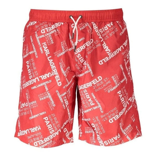Karl Lagerfeld Red Polyester Men's QuickDry Swimwear - Designer | Mens Edit