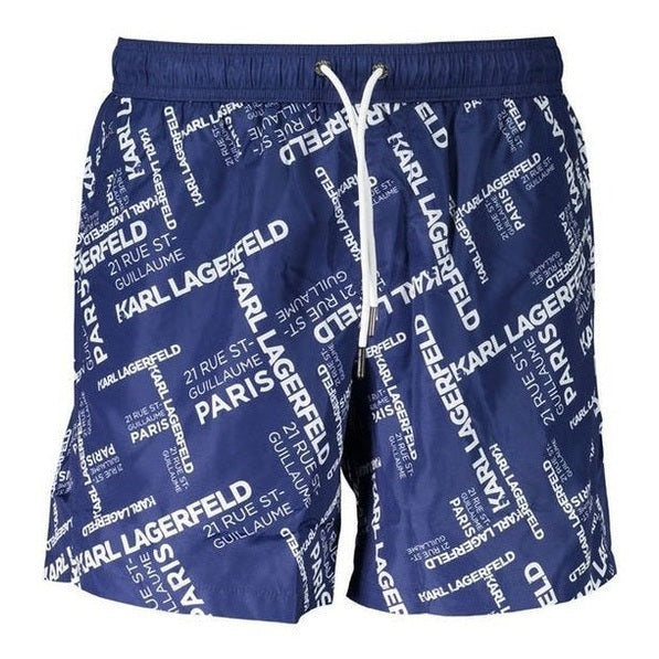 Karl Lagerfeld Blue Polyester Men's Swim Boxer - Designer | Mens Edit