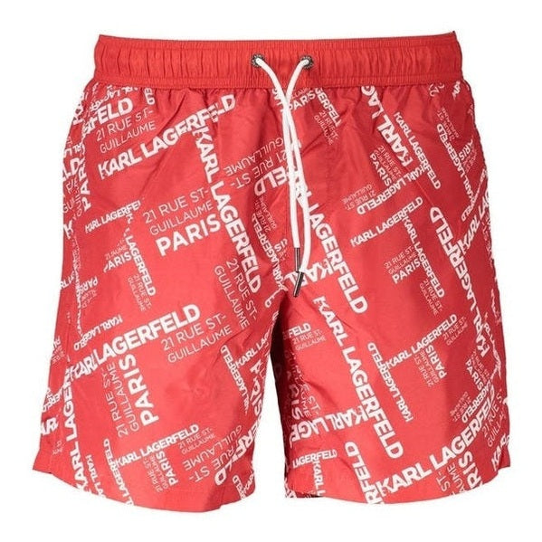 Karl Lagerfeld Red Polyester Men's Swim Boxer - Designer | Mens Edit