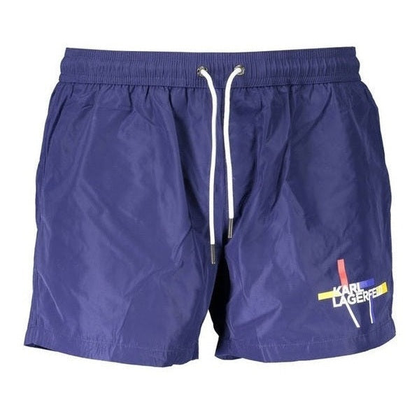 Karl Lagerfeld Blue Polyester Men's Lined Swim Boxer - Designer | Mens Edit