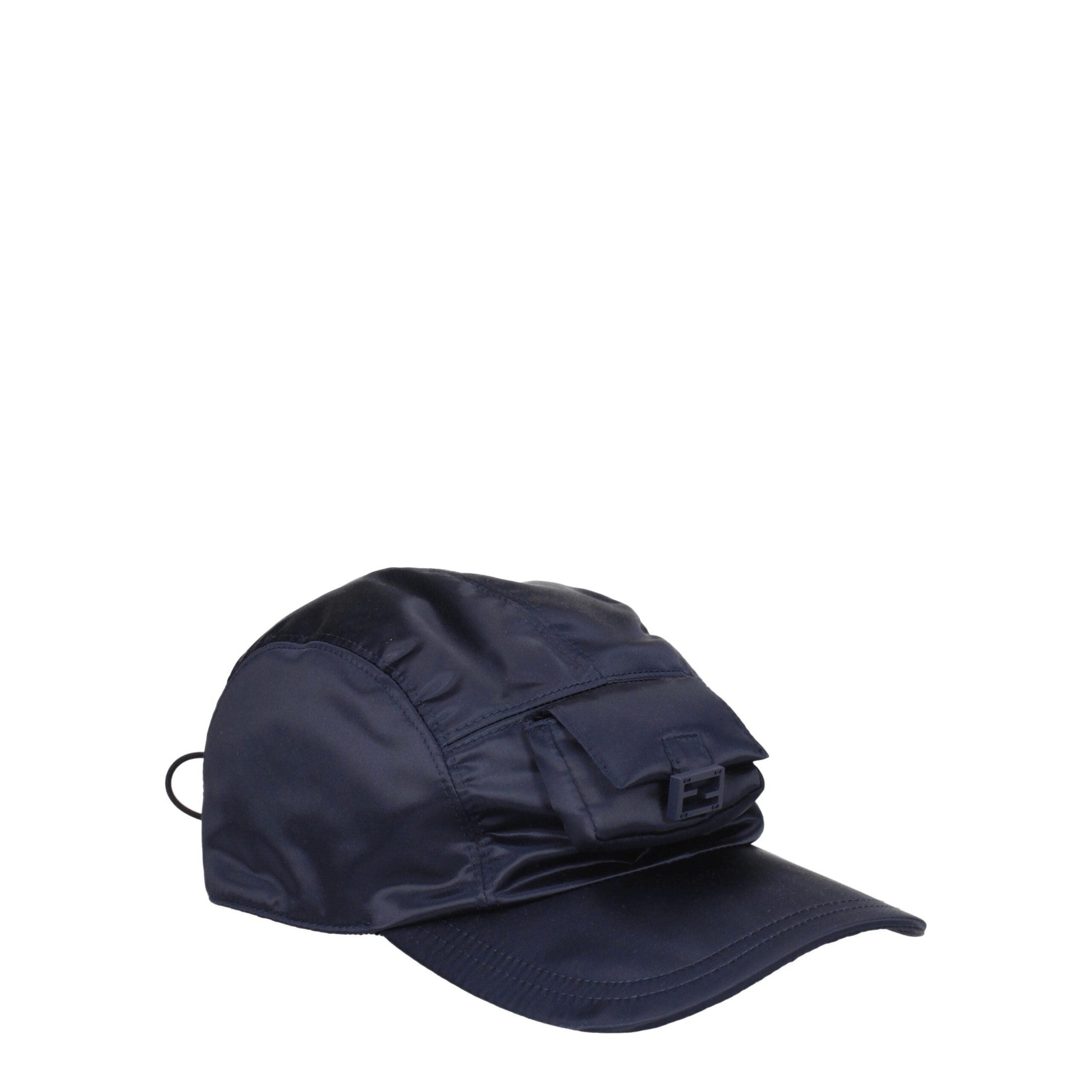 Fendi Blue Polyamide Baseball Cap Logo mens luxury fashion - Mens Edit
