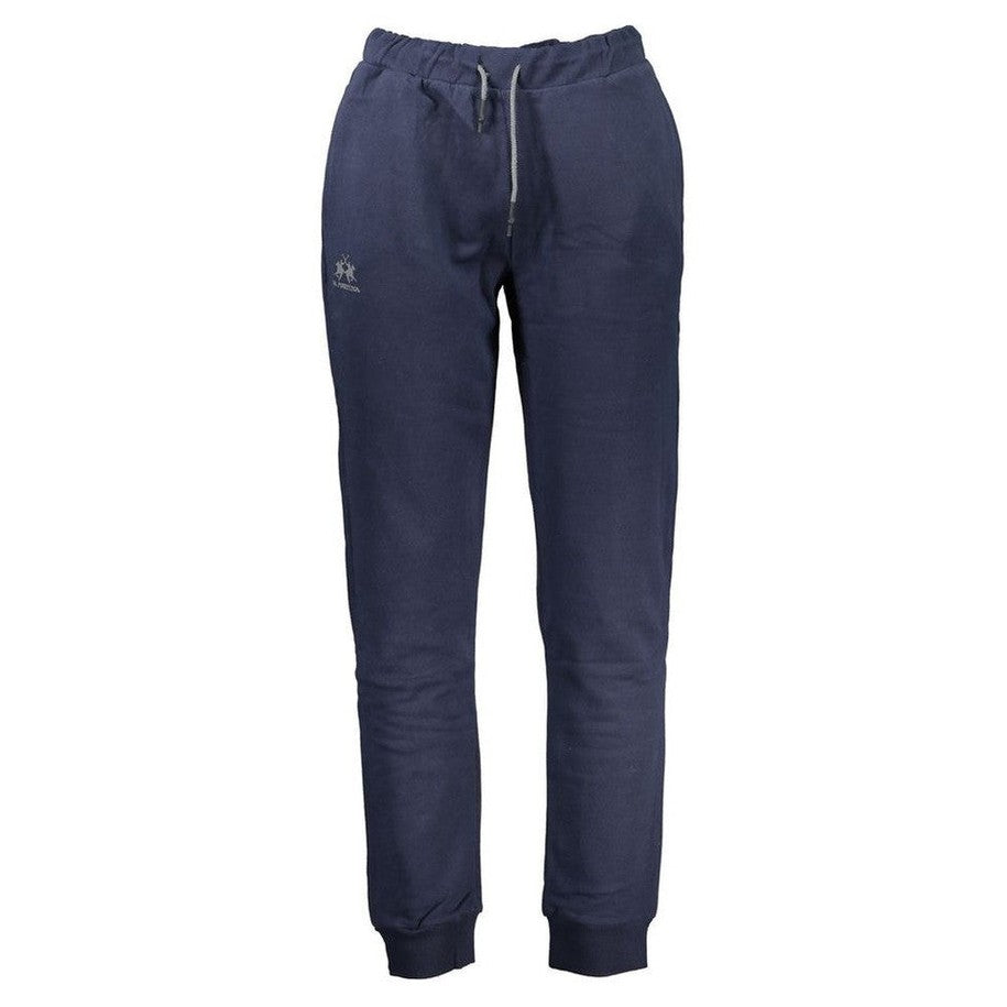 La Martina Blue Cotton Men's Elastic Waist Sweatpants - Designer | Mens Edit