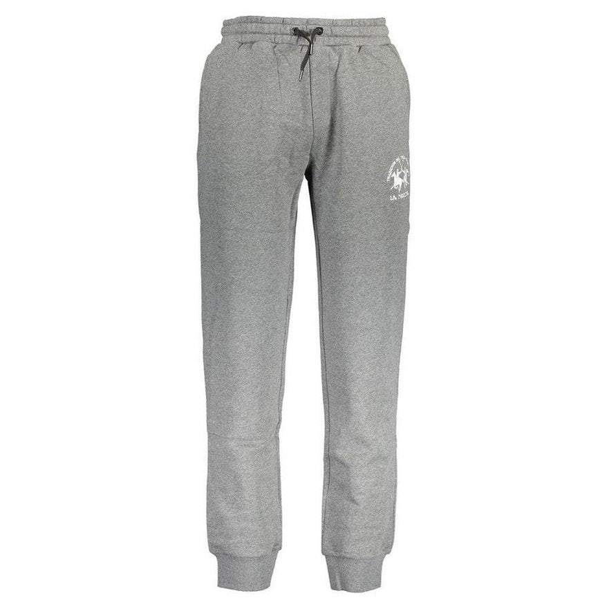 La Martina Grey Cotton Men's Drawstring Sweatpants - Designer | Mens Edit