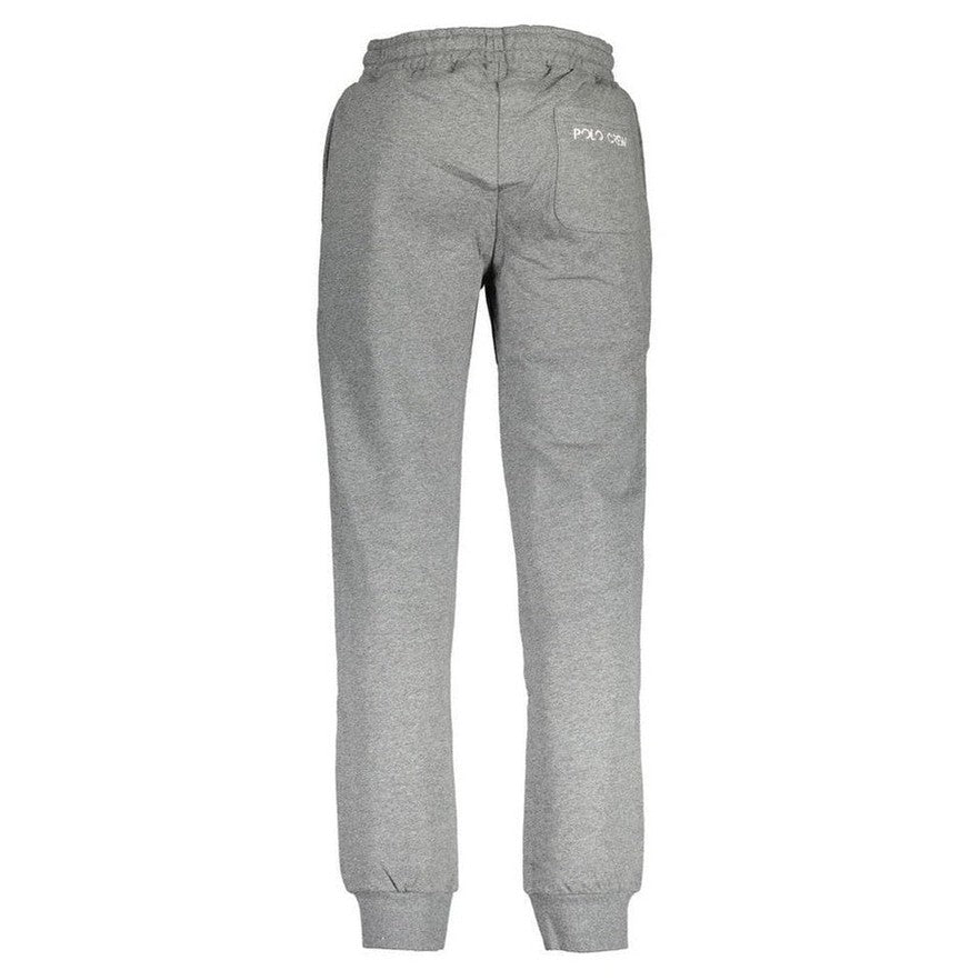 La Martina Gray Cotton Sweatpants with Drawstring