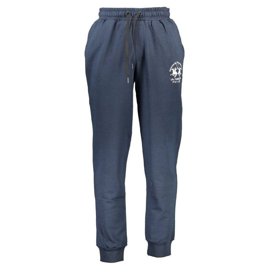 La Martina Blue Cotton Men's Logo Sweatpants - Designer | Mens Edit