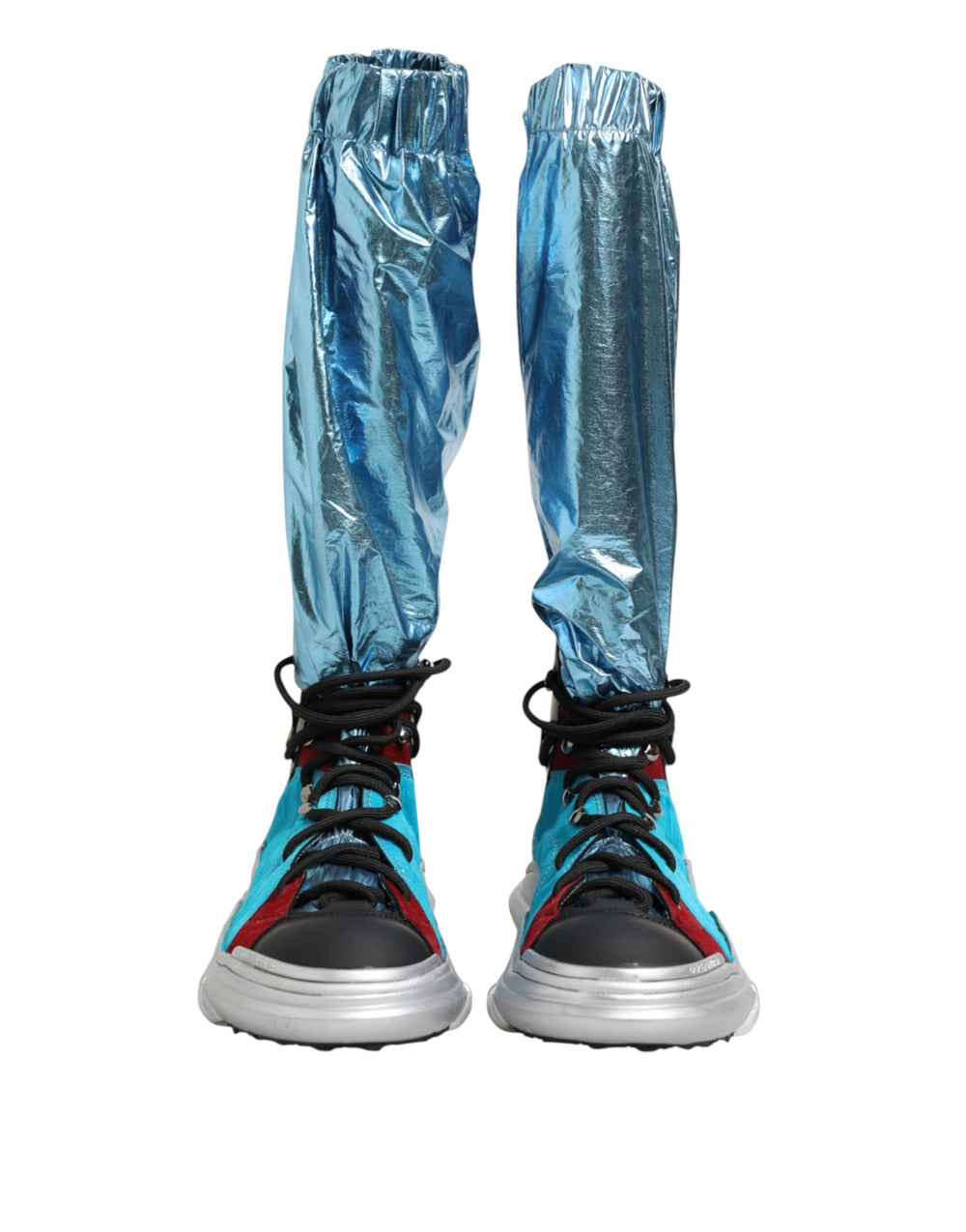 Blue Lace Up Over The Knee Socks Men Boots Shoes mens luxury fashion - Mens Edit