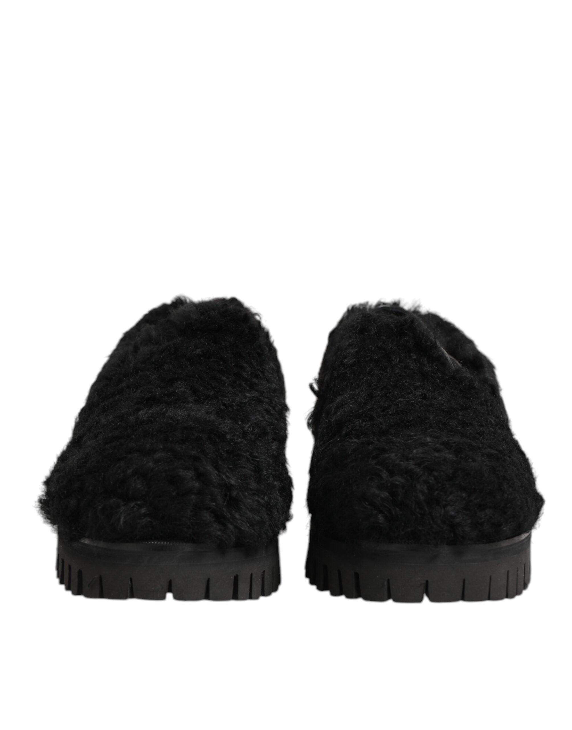 Dress Black Fur Leather Slippers Men Shoes mens luxury fashion - Mens Edit
