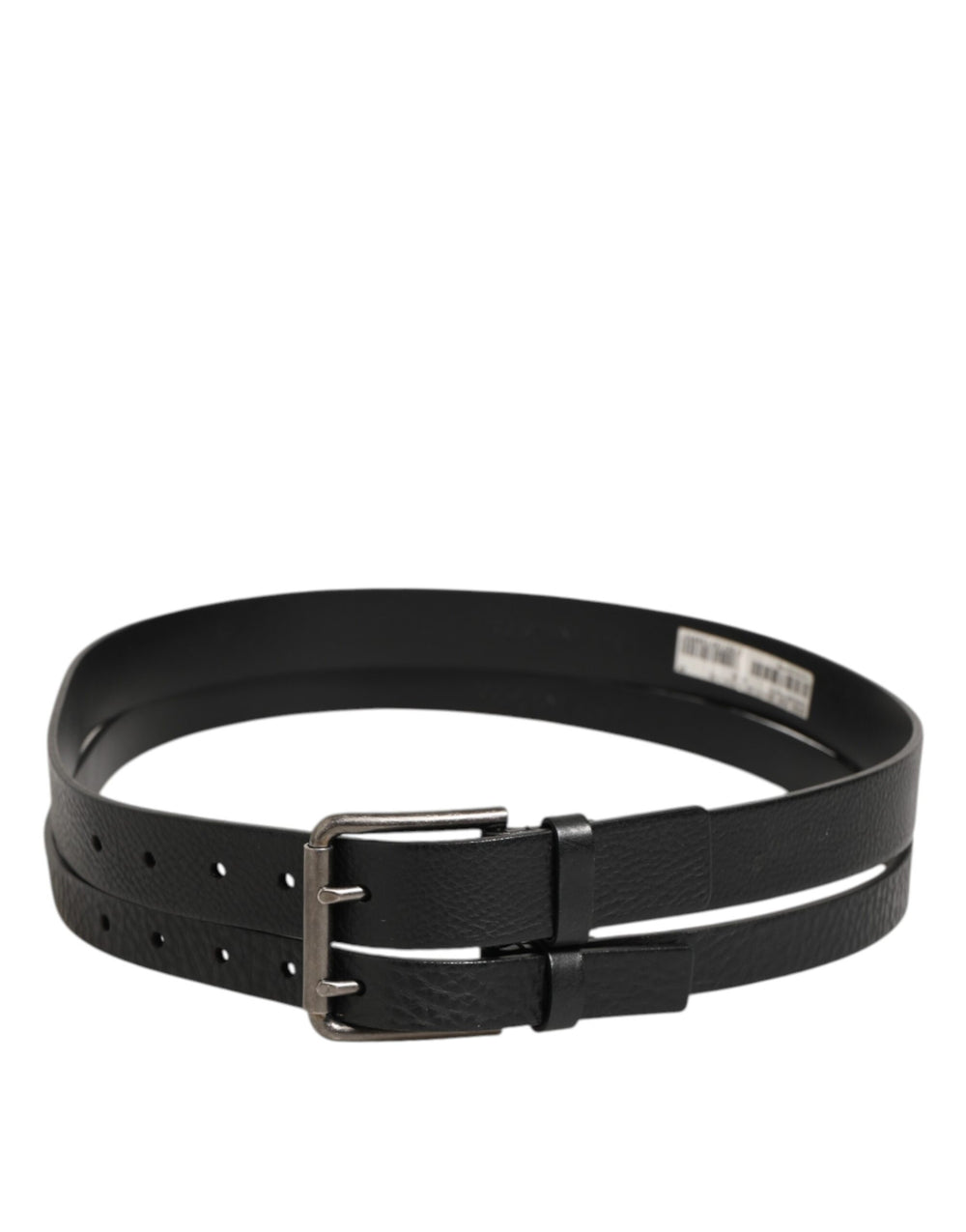 Dolce & Gabbana Double Strap Calf Leather Belt in Black