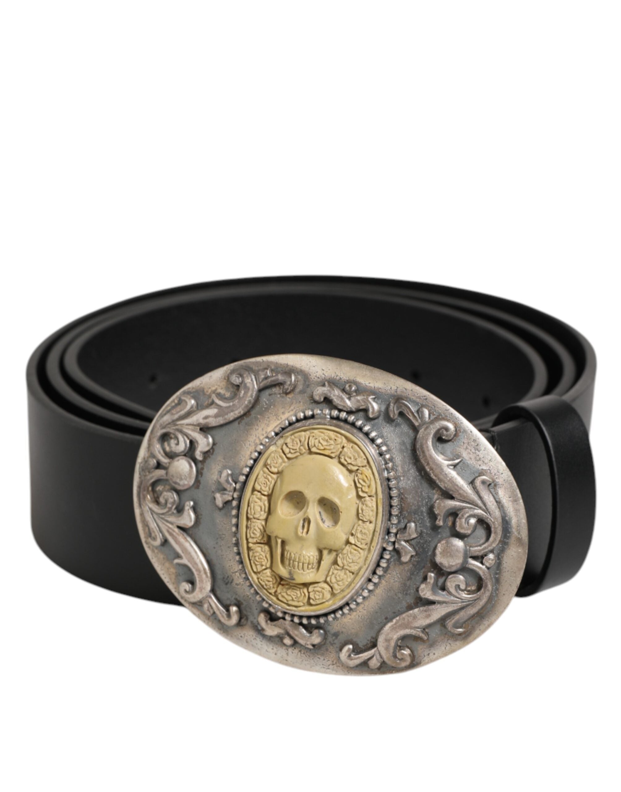 Dolce & Gabbana Calf Leather Belt in Black