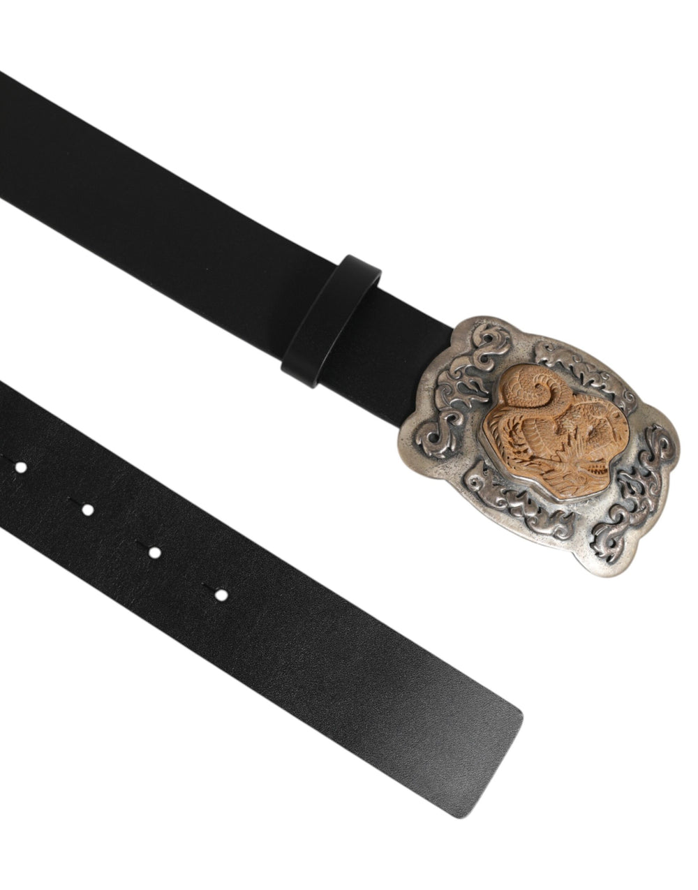 Dolce & Gabbana Calf Leather Belt in Black