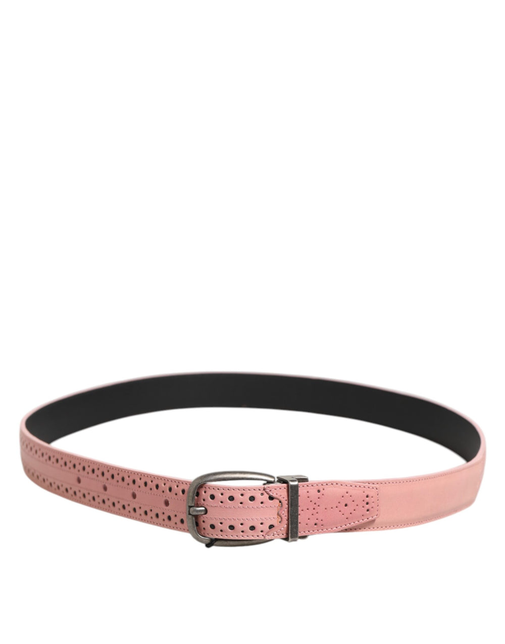 Dolce & Gabbana Calf Leather Perforated Belt in Pink