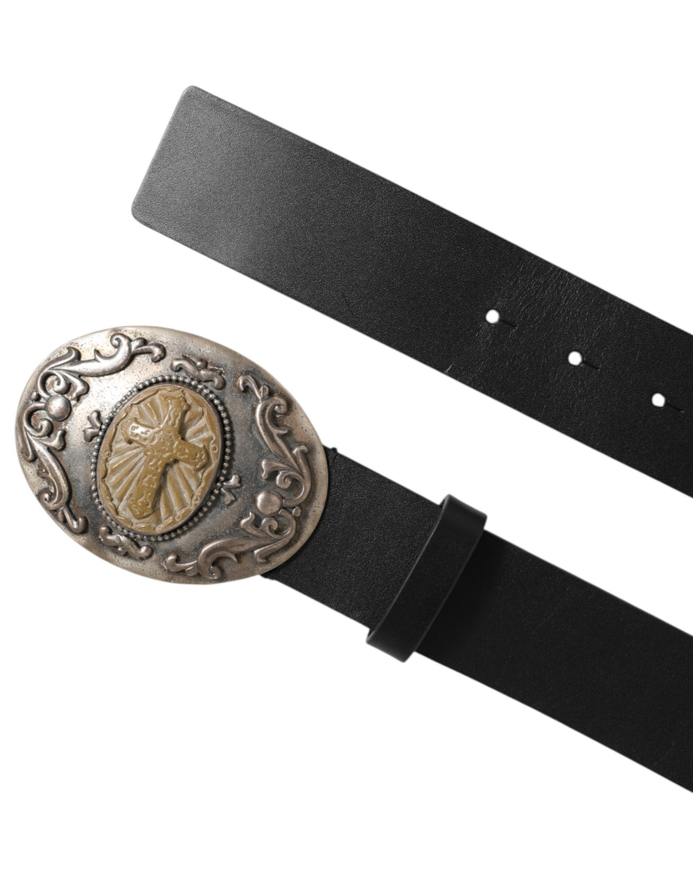 Dolce & Gabbana Calf Leather Belt in Black