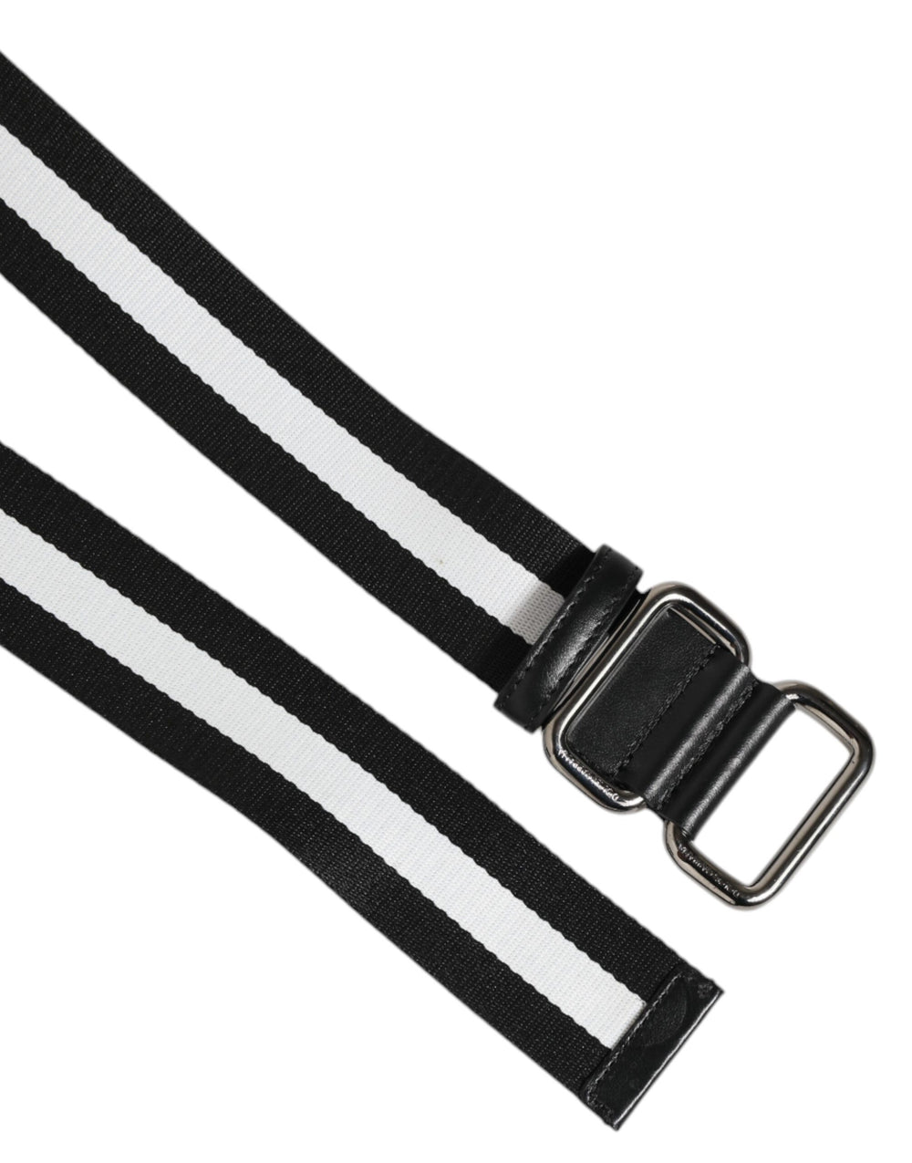 Dolce & Gabbana Striped Nylon Belt in Black and White