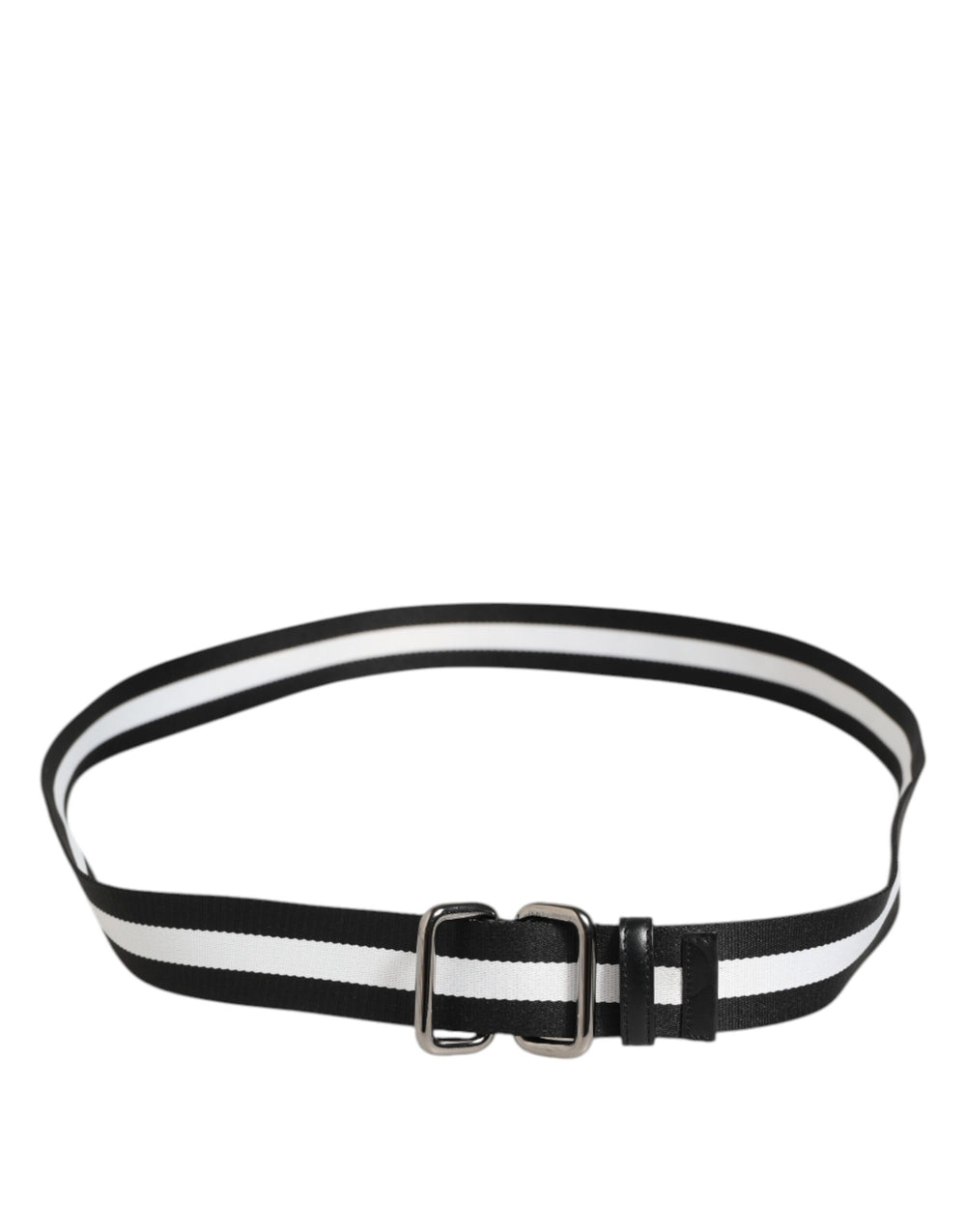 Dolce & Gabbana Striped Nylon Belt in Black and White