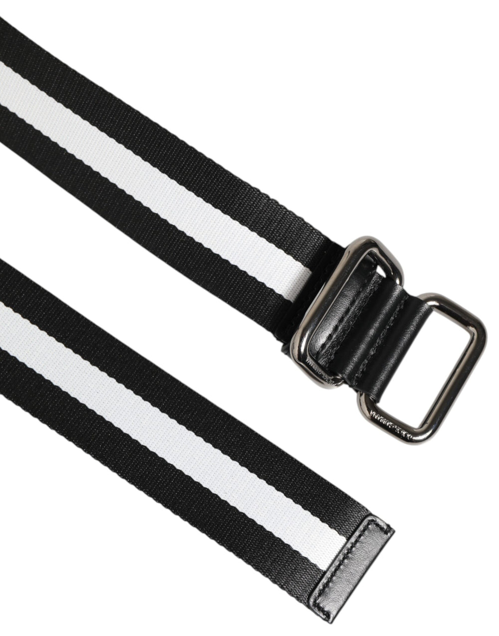 Dolce & Gabbana Nylon Belt in Black and White Stripe