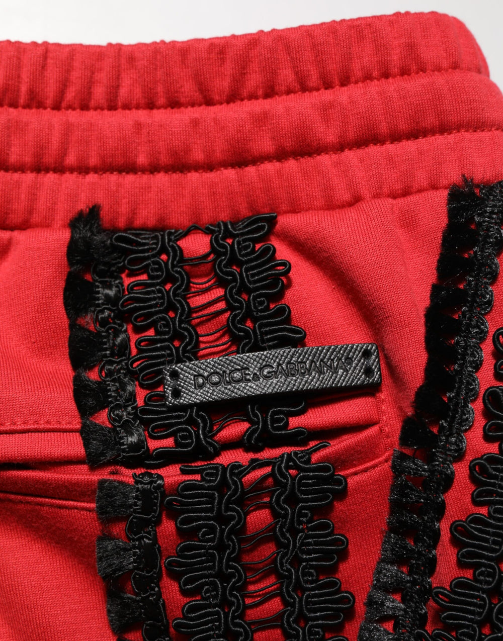 Dolce & Gabbana Embroidered Cropped Trousers in Red