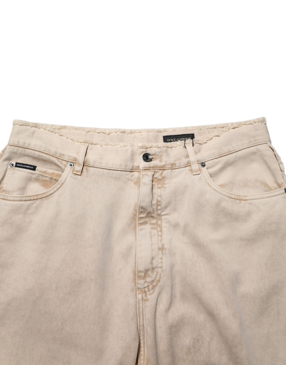 Dolce & Gabbana Cotton Straight-Leg Jeans in Beige