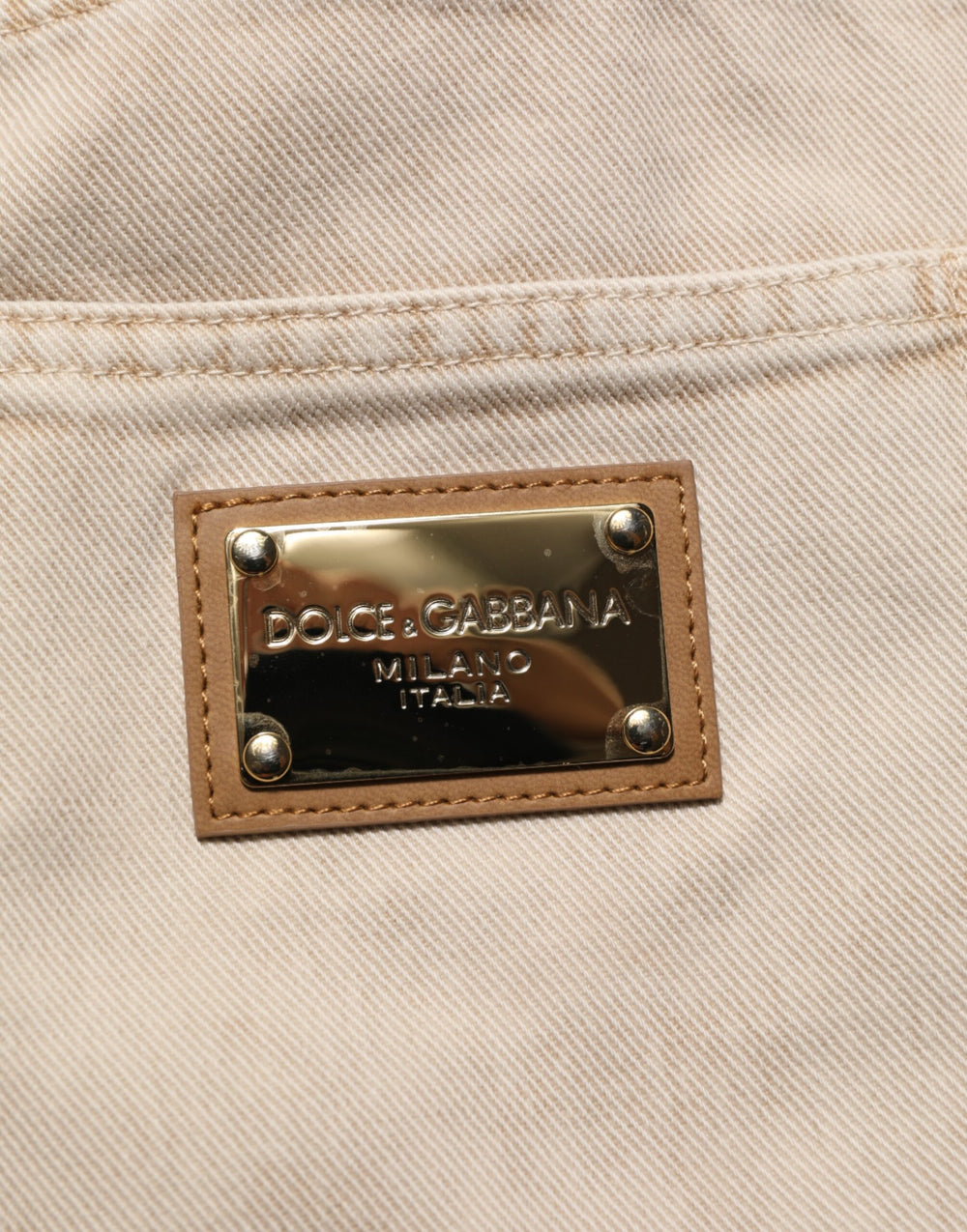 Dolce & Gabbana Cotton Straight-Leg Jeans in Beige