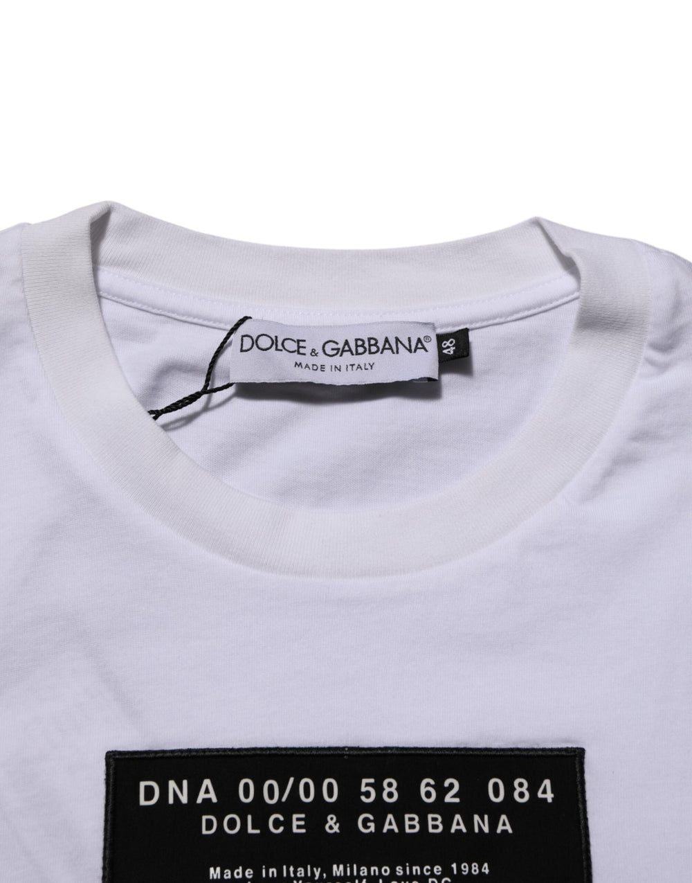 Dolce & Gabbana 100% Cotton Crew Neck T-shirt in White