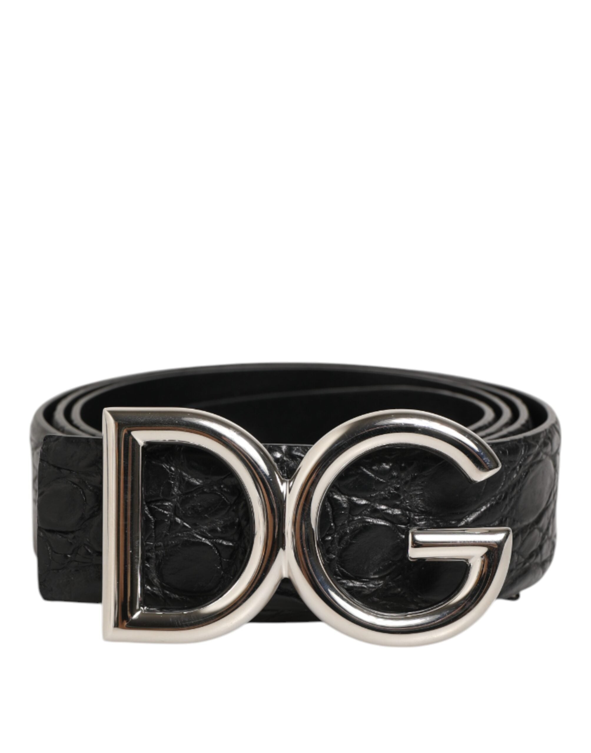 Dolce & Gabbana Ζώνη από δέρμα καϊμάν σε Μαύρο