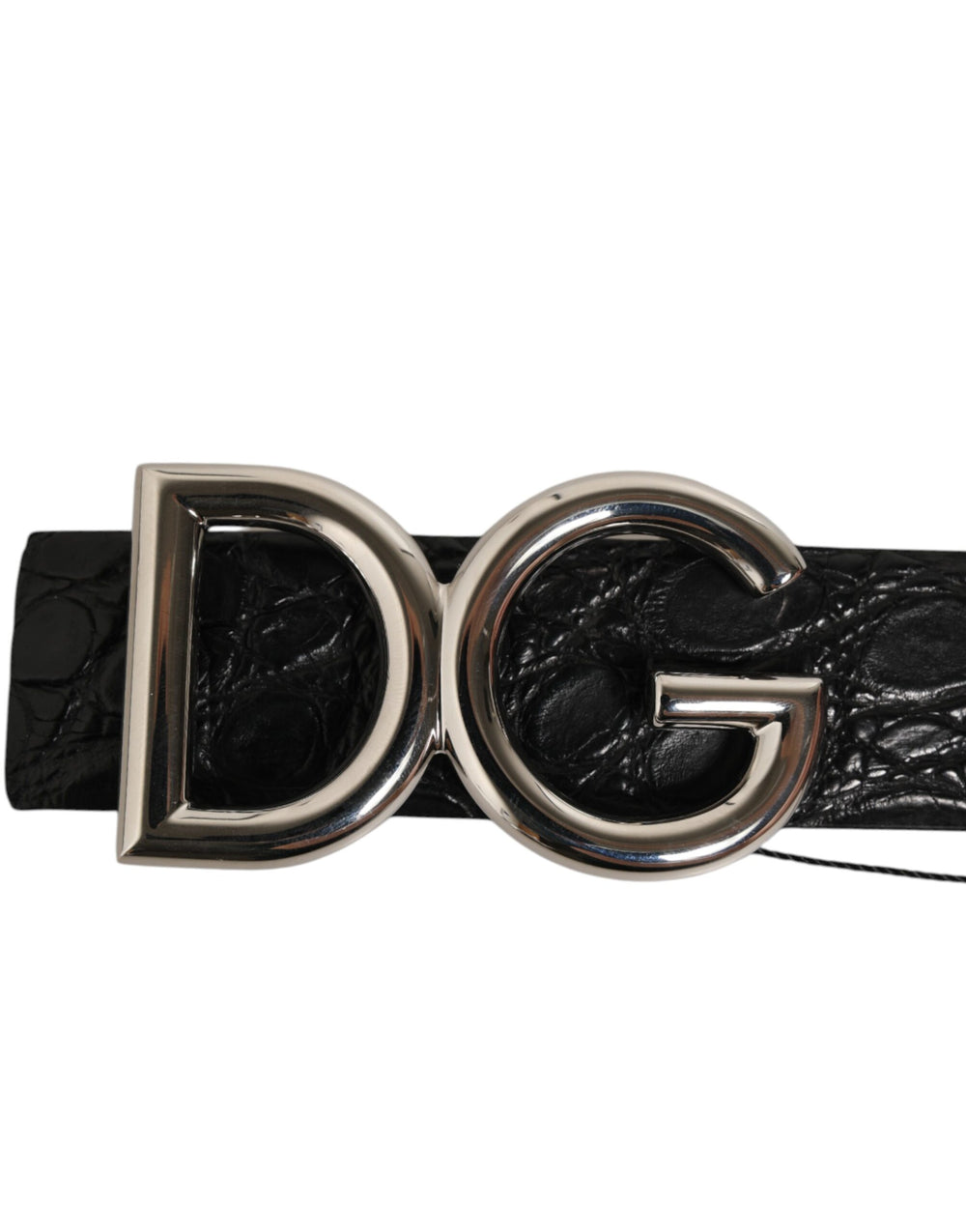 Dolce & Gabbana Caiman Leather Belt in Black