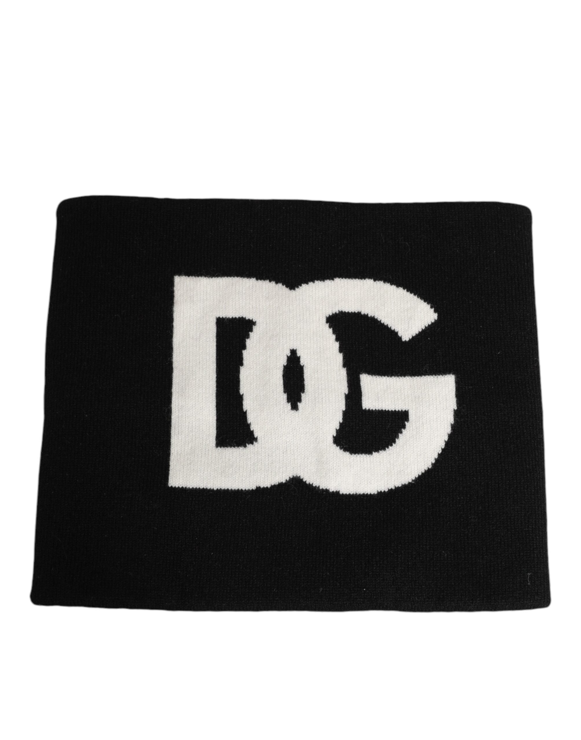 Dolce & Gabbana Πλεκτό Κασκόλ από Κασμίρ σε Μαύρο