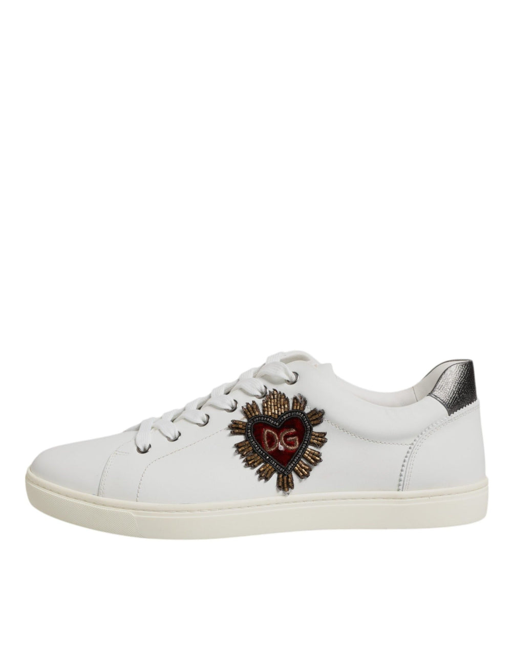 Dolce & Gabbana Calf Leather Low Top Sneakers in White
