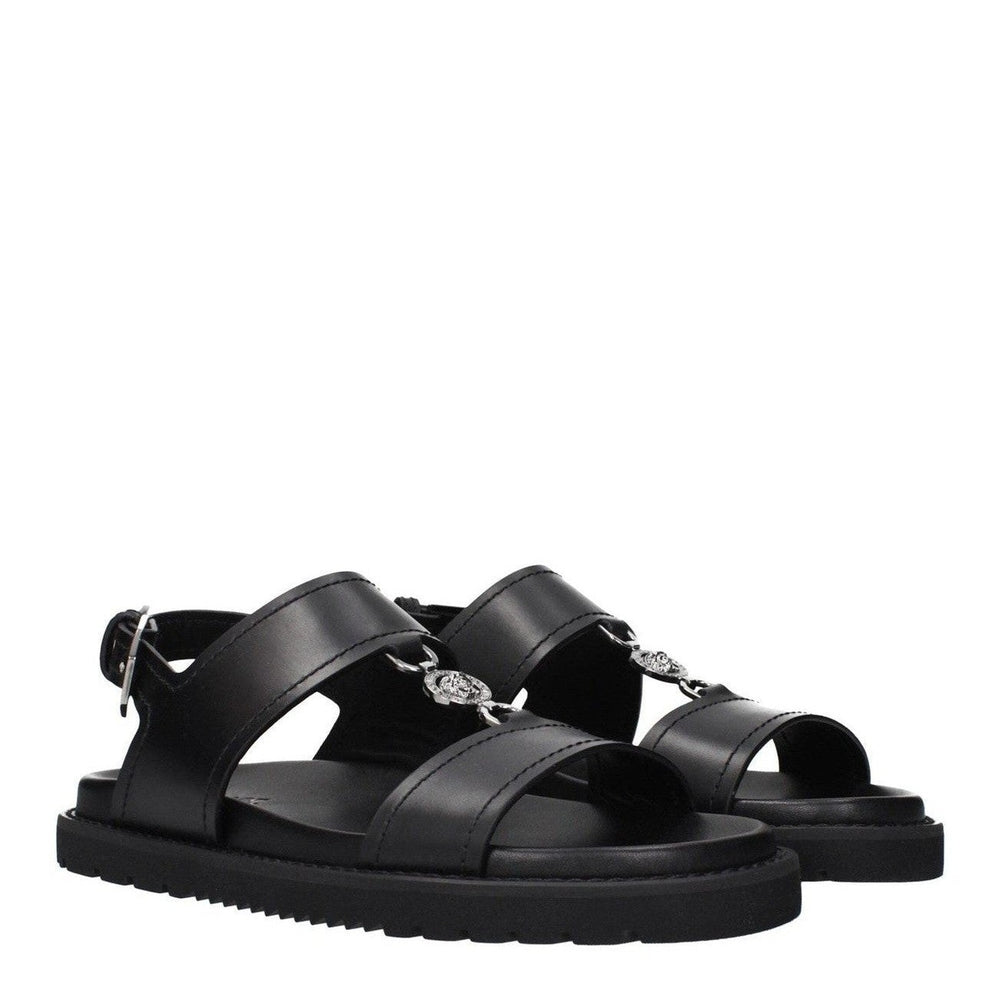 Versace Σανδάλια από Δέρμα Μοσχαριού σε Μαύρο