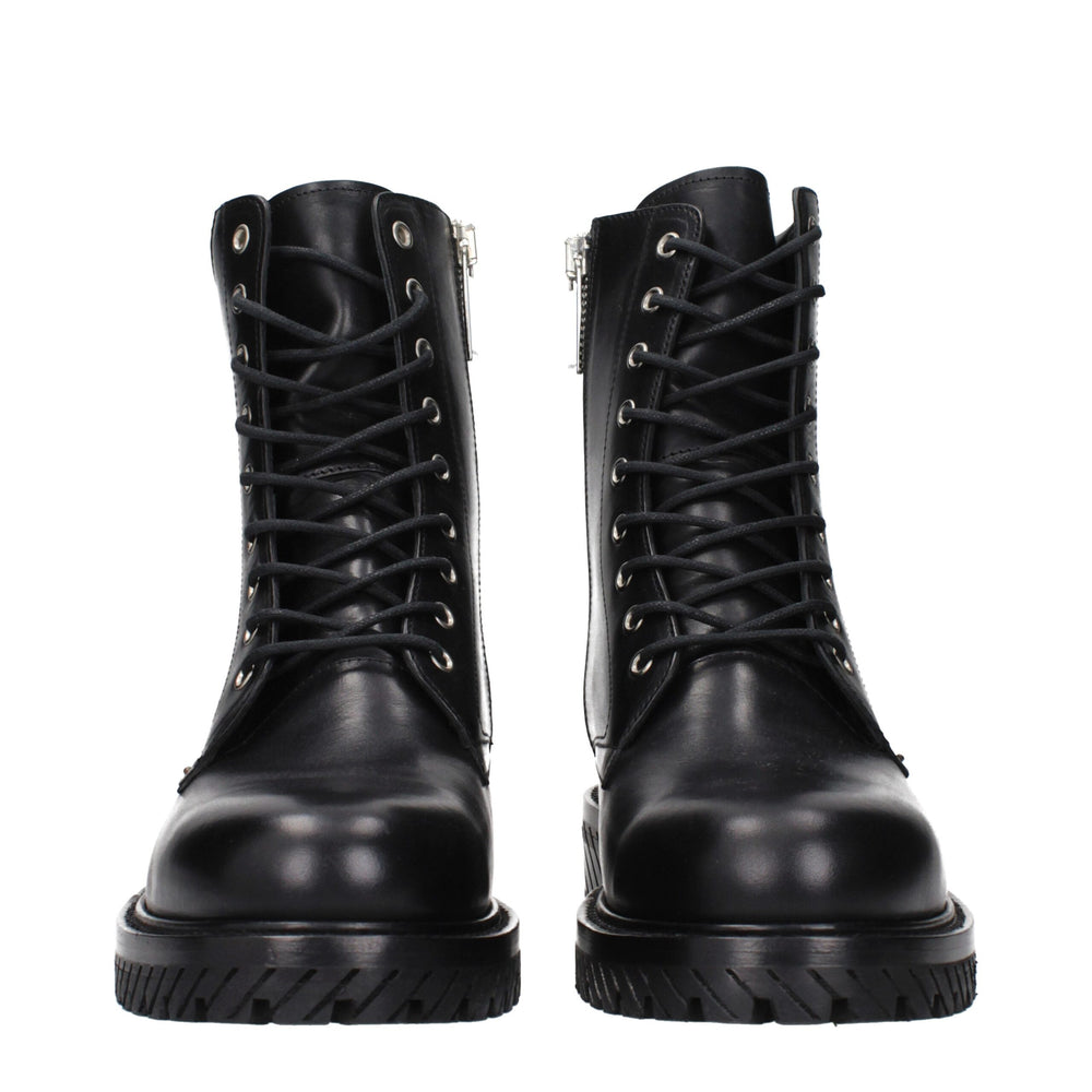Black Leather Ankle Boots