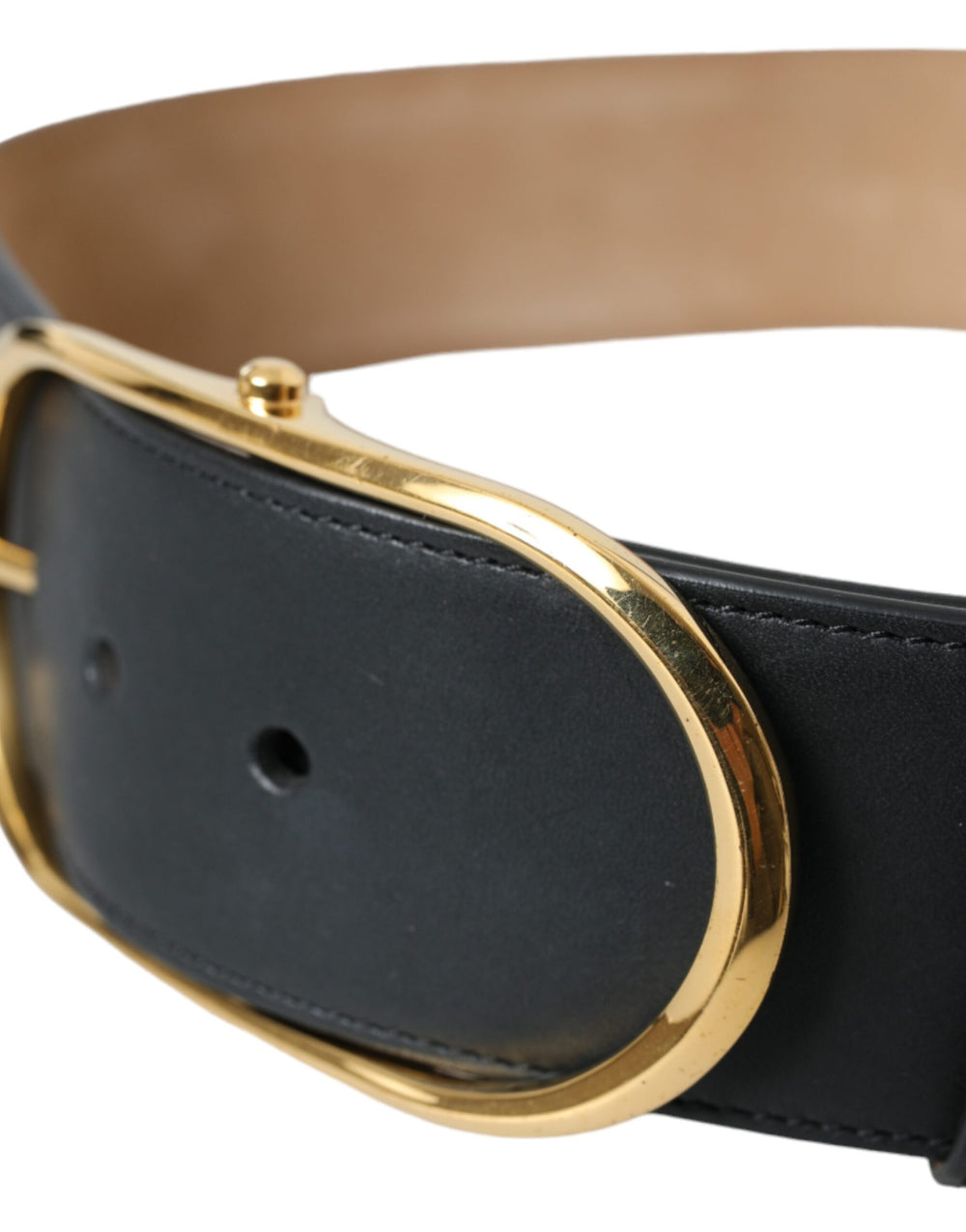 Dolce & Gabbana Calf Leather Belt in Black