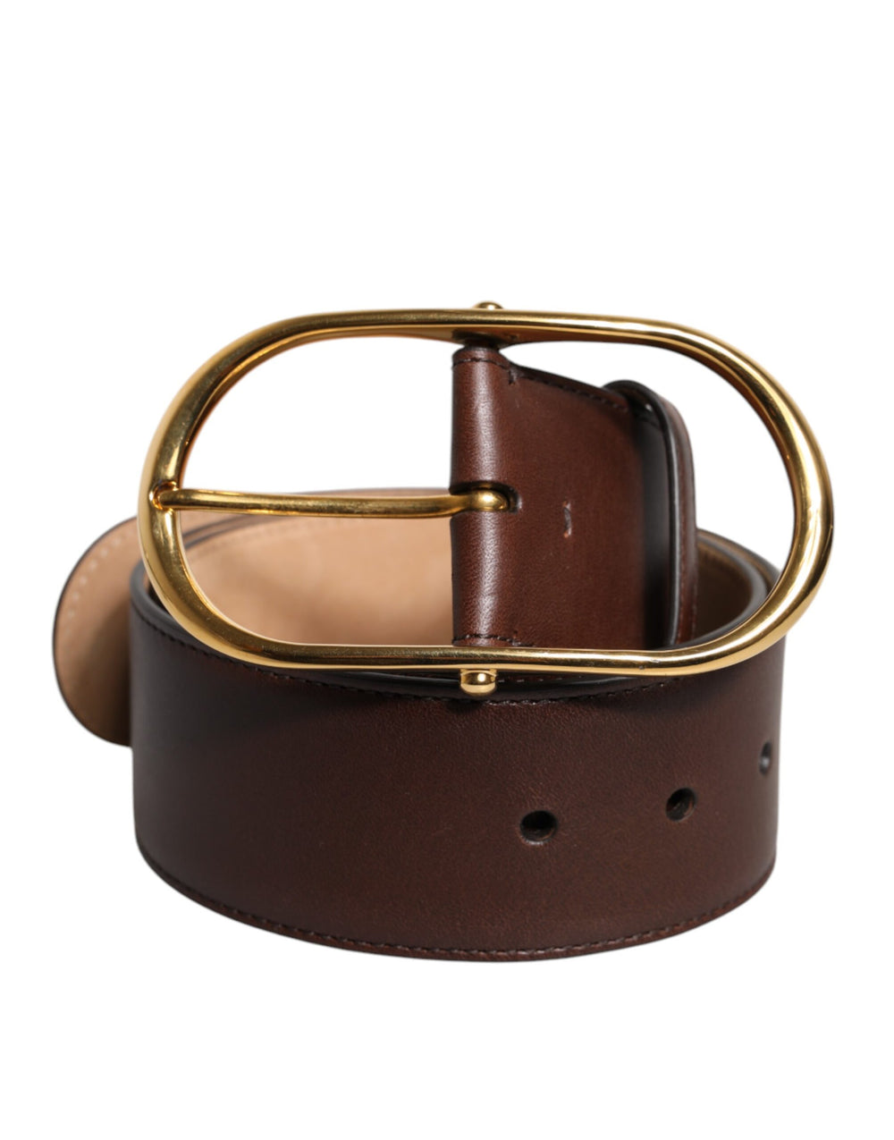 Brown Leather Classic Metal Oval Buckle Belt mens luxury fashion - Mens Edit