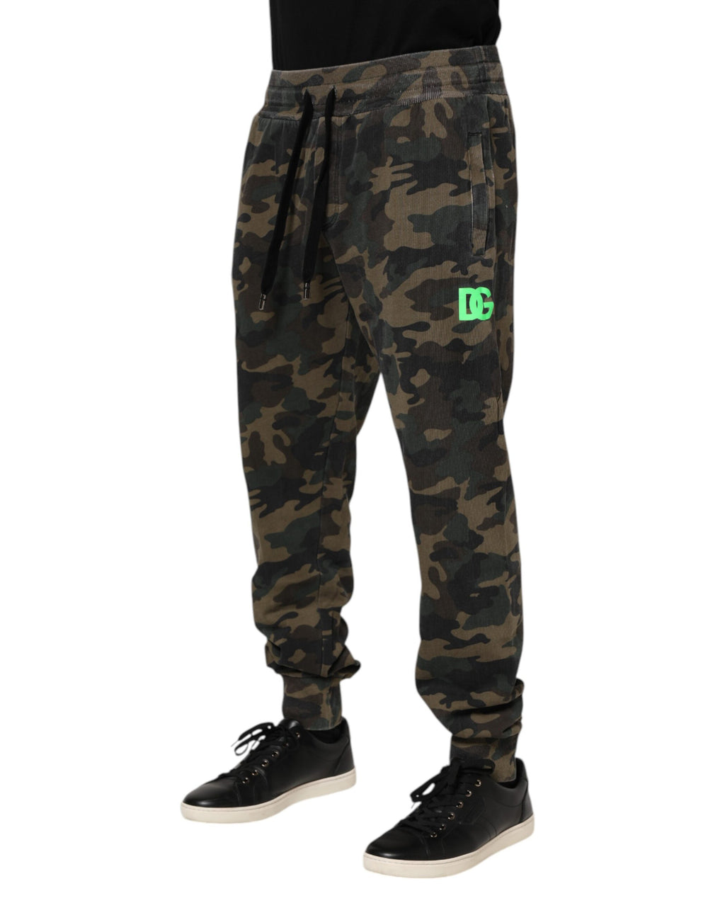 Dolce & Gabbana 100% Cotton Jogger Pants in Multicolor Camouflage