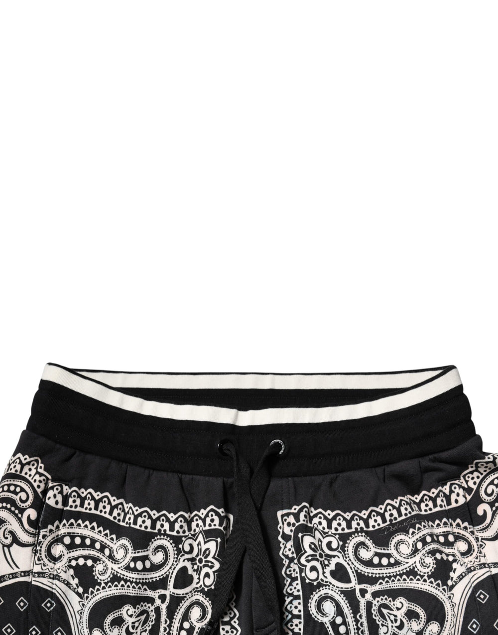 Dolce & Gabbana Cotton Bandana Print Jogger Pants in Black