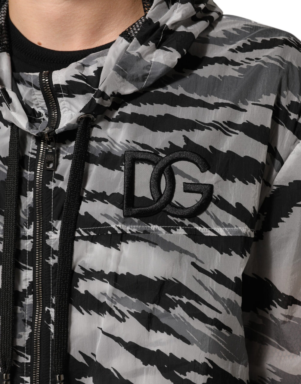 Dolce & Gabbana Hooded Sweatshirt Jacket in Grey Camouflage