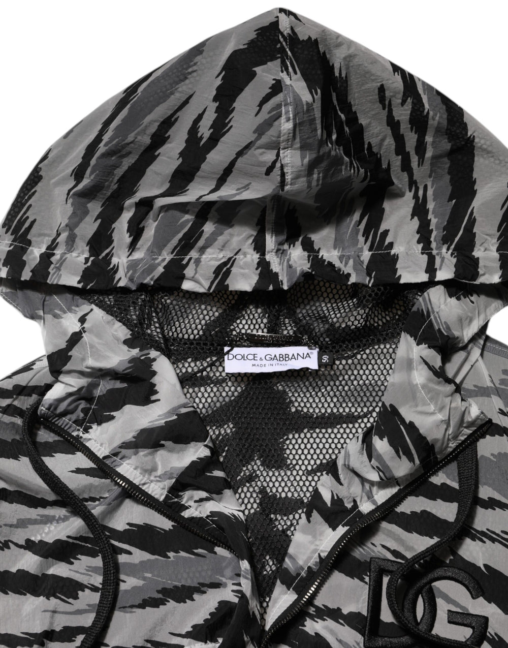 Dolce & Gabbana Hooded Sweatshirt Jacket in Grey Camouflage